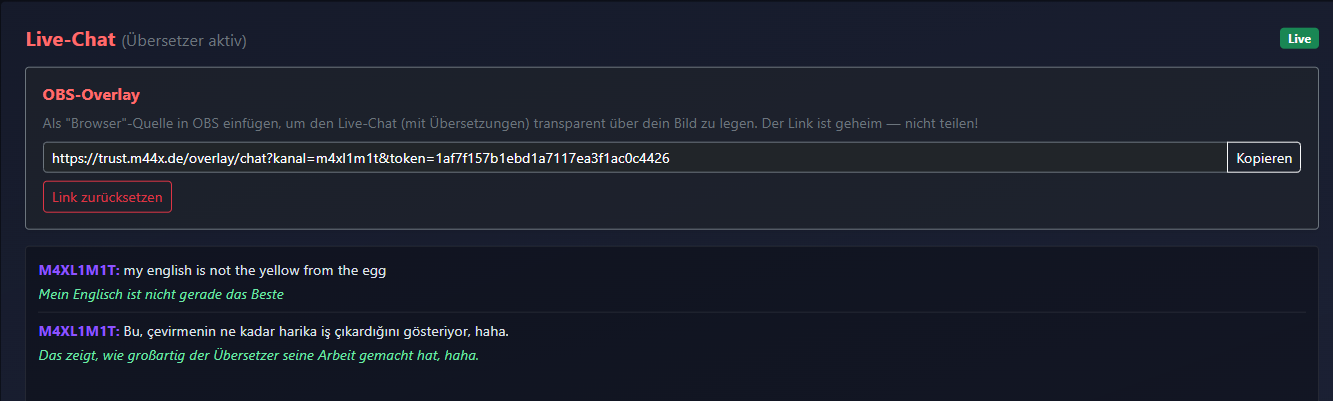 Aktivierbarer Live Übersetzer, Nie wieder falschverstehen oder so